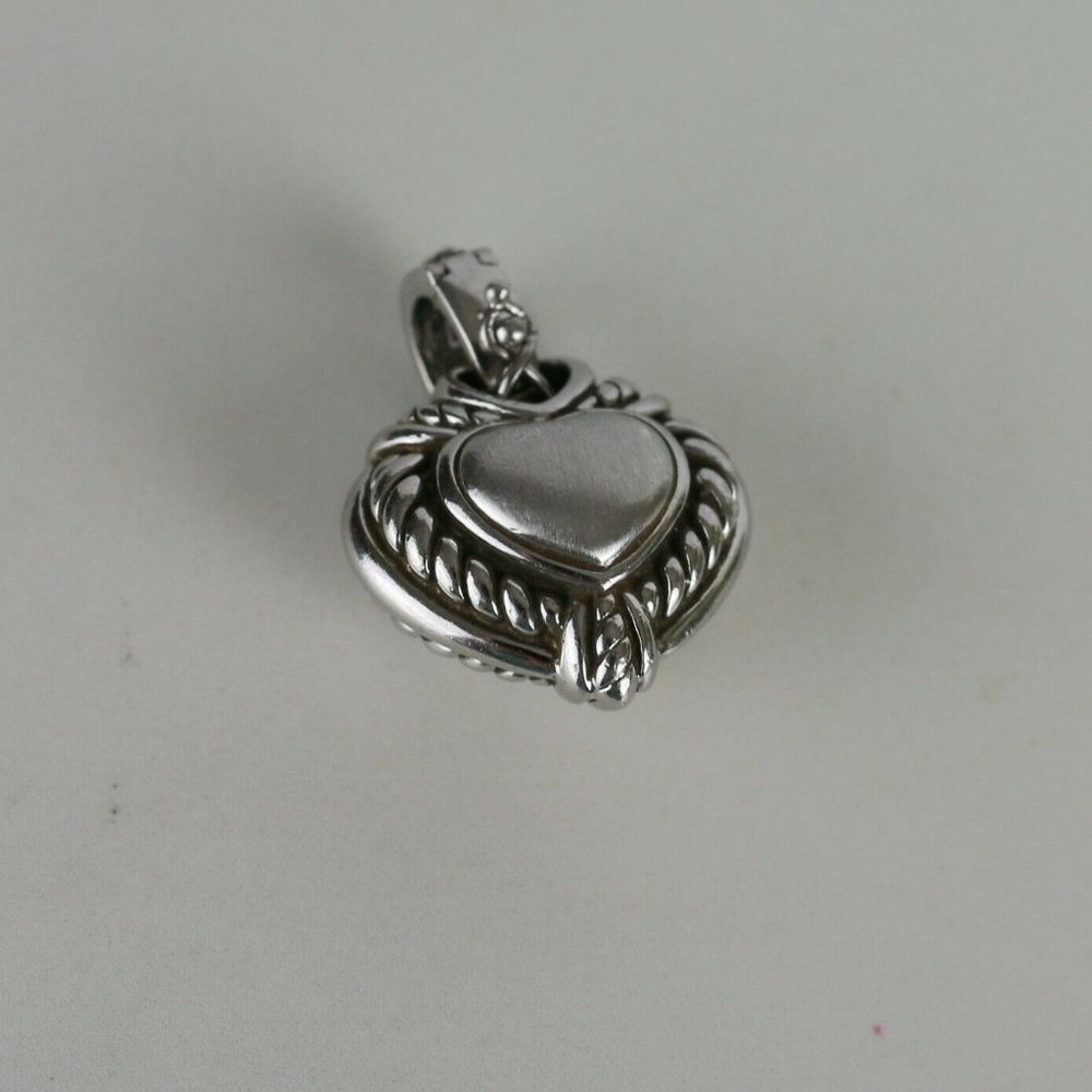 Judith Ripka Reversible Puffed Heart CZ Enhancer - Picture 2 of 3